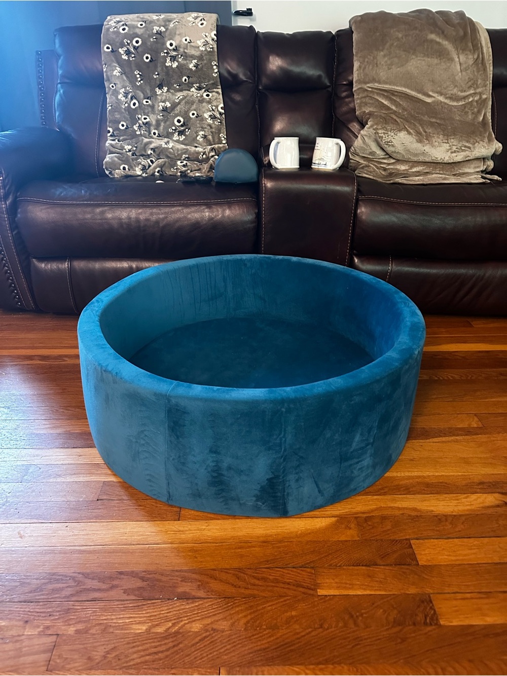 Plush Round baby play foam in Teal Velvet